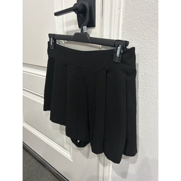 Lumière Pleated Shorts Solid Black Sz Large Polyester Blend Casual Summer Wear - Picture 3 of 9